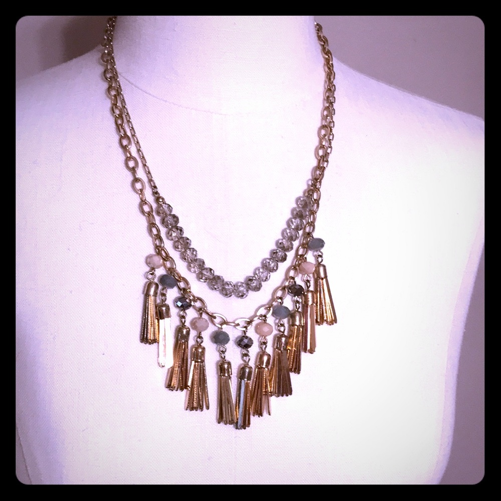 Gold tassel necklace